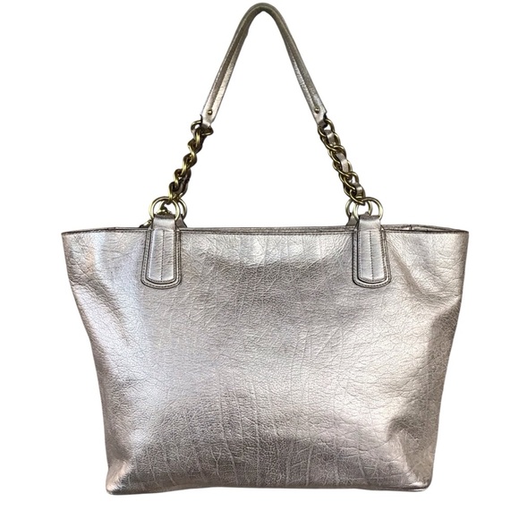 Coach Colette Gold Leather OP Art Logo Tote - Picture 7 of 15